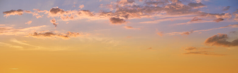 sunset sky in orange and blue