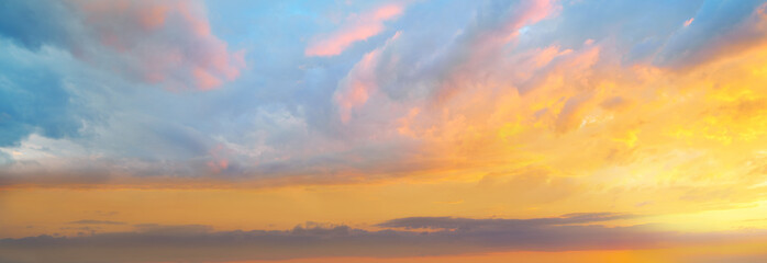 sunset sky in orange and blue