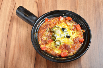Frittata in a frying pan        
