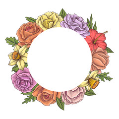 vintage vector floral composition