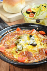 Frittata in a frying pan        