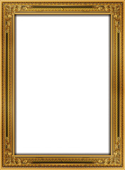 Gold photo frame with corner Thailand line floral for picture
