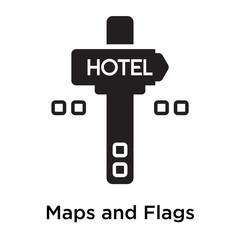 Maps and Flags icon isolated on white background