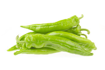 Isolated in the white background of green pepper
