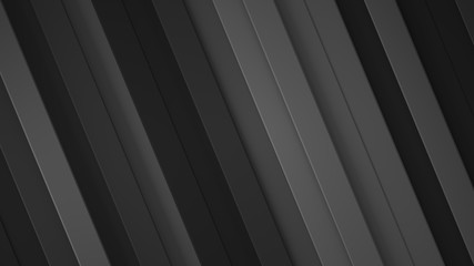 Diagonal black stripes abstract 3D rendering