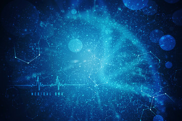 2d render of dna structure, abstract background
