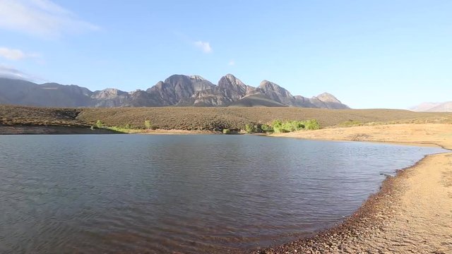 Wide angle timelapse over the mountains of the boland outside worcester in the western cape of south africa