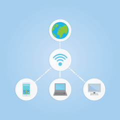 Info graphic design internet connection