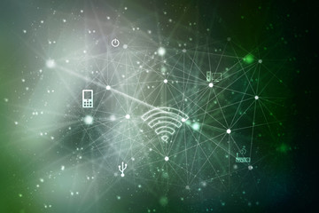 2d illustration technology background