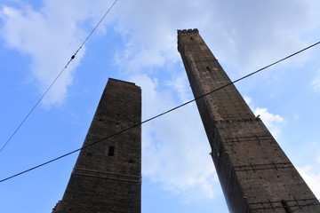 the twin towers in Bologna, Italy