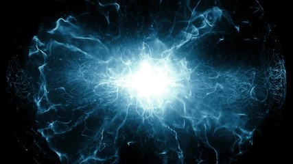 Blue source of energy in a dark background