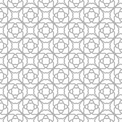 Gray floral ornamental design on white. Seamless backround