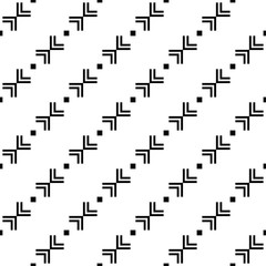 Black geometric ornament on white background. Seamless pattern