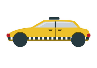 Fototapeta premium taxi car icon over white background, vector illustration