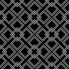 Black and white geometric ornament. Seamless pattern