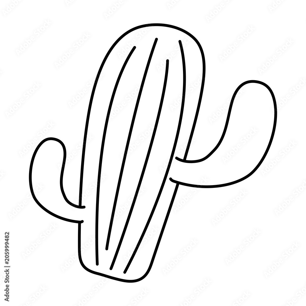 Canvas Prints cactus plant icon over white background, vector illustration