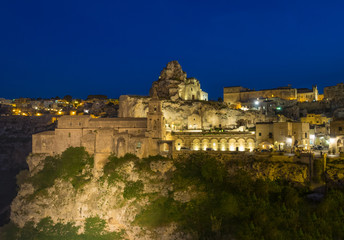 Fototapeta premium Matera (Basilicata) - The historic center of the wonderful stone city of southern Italy, a tourist attraction for the famous 
