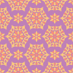 Fototapeta premium Floral colored seamless pattern. Bright background