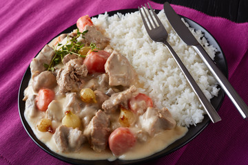 blanquette de veau on a plate