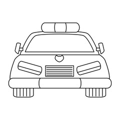 police car icon over white background, vector illustration