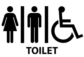 Male and Female Standard Symbol Toilet Sign