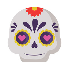 Mexican sugar skyll icon over white background, vector illustration