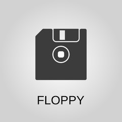 Floppy disk icon. Floppy disk symbol. Flat design. Stock - Vector illustration