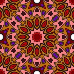 Beautiful fantasy flower ornament. seamless art-deco pattern. vector illustration. for design, wallpaper, invitation.