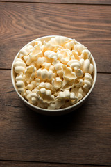 Kaddu or Pumpkin Kheer Or Bhoplyachi Kheer in Marathi and gummadikaya payasam in Telugu, Garnished with dry fruits. served in a bowl over moody background. Selective focus