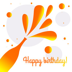  event invitation, champagne with splashes