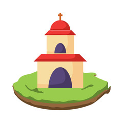 church icon over white background, vector illustration