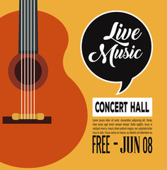 Music festival concert hall flyer vector illustration graphic design