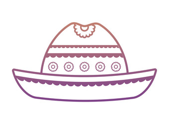 mexican hat icon over white background, vector illustration