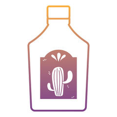 tequila bottle icon over white background, vector illustration