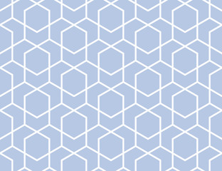 Het geometrische patroon met lijnen. Naadloze vectorachtergrond. Witte en blauwe textuur. Grafisch modern patroon. Eenvoudig rooster grafisch ontwerp