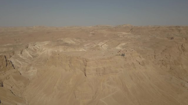 Metsada, Israel, aerial view 4k ungraded flat footage