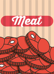 meat steak pieces menu restaurant poster vector illustration