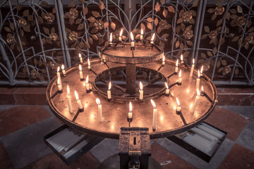 Candles in the Frauenkirche, munich