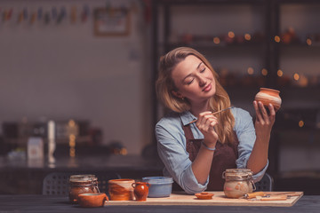 Young girl in pottery