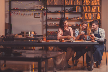 Young people at work