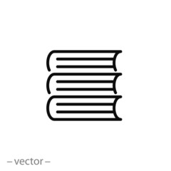 book icon, line sign, vector illustration