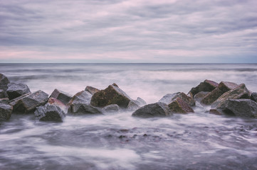 BOULDERS - A stone earthwork in the sea