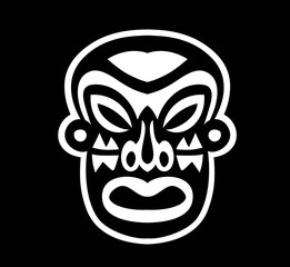 Black and White Mask Sticker, art vector design