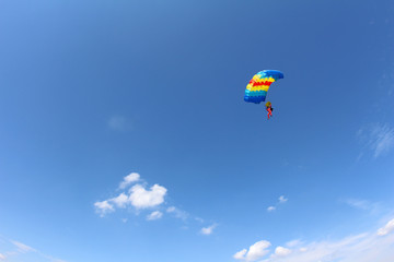 Parachute is landing.