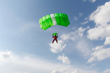 Parachute is landing.