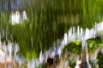 Wall of moving water in nature as background