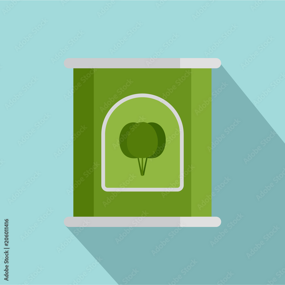 Poster spinach tin icon. flat illustration of spinach tin vector icon for web design