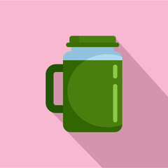 Spinach juice icon. Flat illustration of spinach juice vector icon for web design