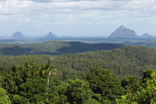 Mountain view of the Glass House Mountains Hinterlands.