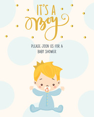 cute girl for baby shower invitation card design template